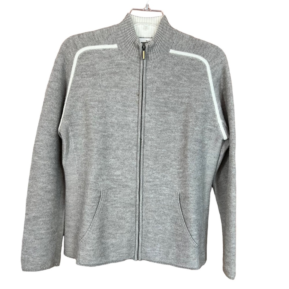 Vintage Smartwool Tan Front Zip Merino Wool Cardigan Sweater Women's Size XL